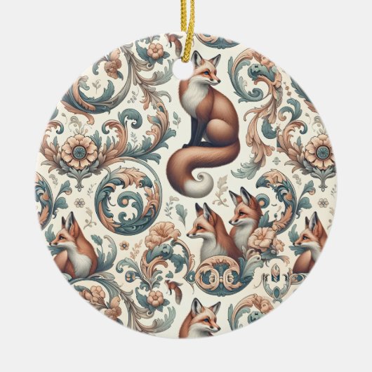 Foxglove Whispers:自然ビクトリアンの優雅さ セラミックオーナメント (正面)