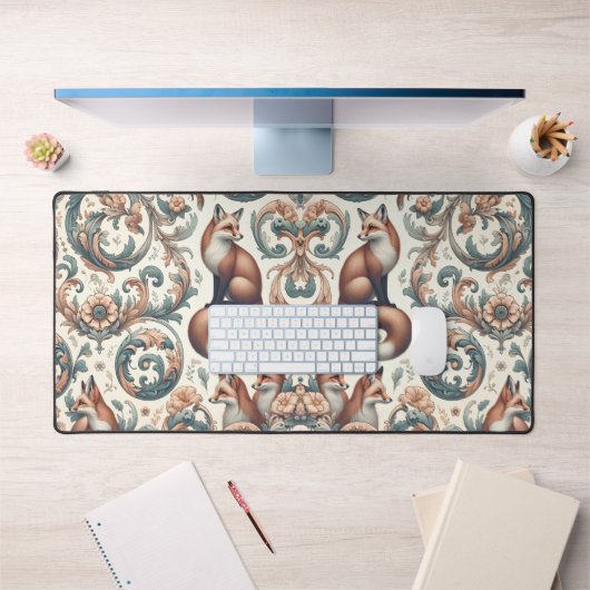 Foxglove Whispers：自然ビクトリアンの優雅さ デスクマット (オフィス1)