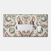 Foxglove Whispers：自然ビクトリアンの優雅さ デスクマット (キーボード&マウス)