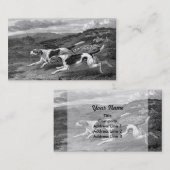 Foxhoundのヴィンテージ犬の芸術 名刺 (正面/裏面)