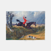 Foxhunting溝をクリア1839犬 フリースブランケット (正面(横))