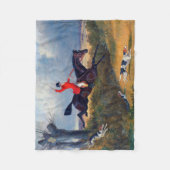 Foxhunting溝をクリア1839犬 フリースブランケット (正面)
