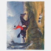 Foxhunting溝をクリア1839犬 フリースブランケット (正面)