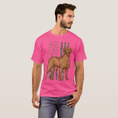 Foxred Lab Americanフラグキツネ赤ラブラドール取得 Tシャツ (正面フル)