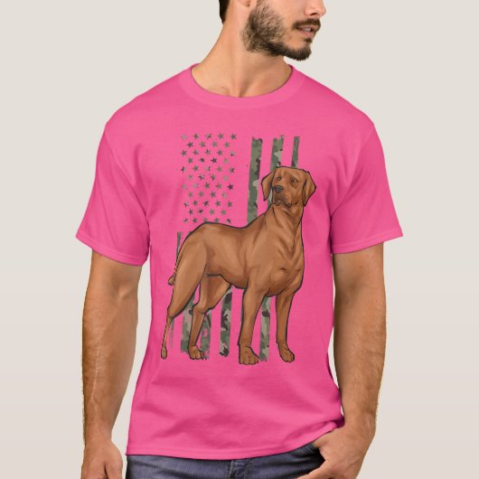 Foxred Lab Americanフラグキツネ赤ラブラドール取得 Tシャツ (正面)