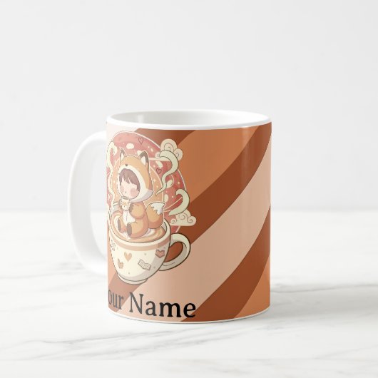 Fox's Cozy Read Morning Coffee Mug コーヒーマグカップ (正面左)