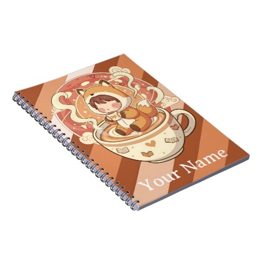 Fox's Cozy Read Study Spiral Notebook ノートブック (右側)