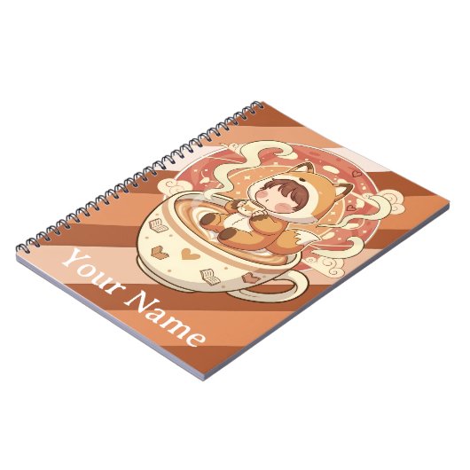 Fox's Cozy Read Study Spiral Notebook ノートブック (左側)