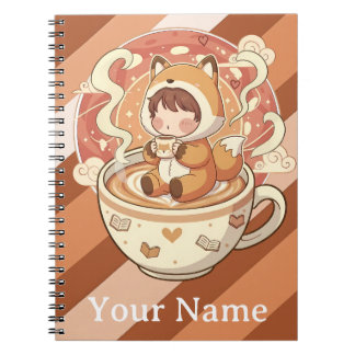 Fox's Cozy Read Study Spiral Notebook ノートブック
