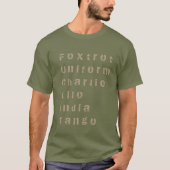 Foxtrot、ユニフォーム、チャーリー、キロ、インド、タンゴ Tシャツ (正面)