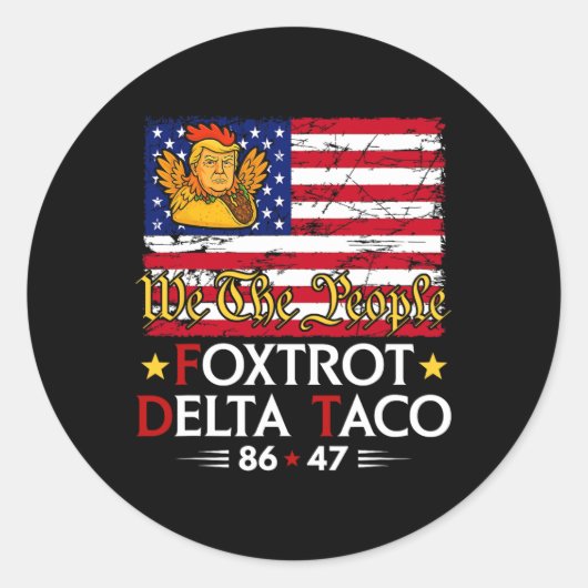 Foxtrot Delta Taco 8647レッツタコ米国旗We T ラウンドシール (正面)