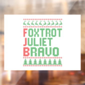 Foxtrot Juliet Bravo醜いクリスマスセーターギフト ウィンドウサイン (シート2)