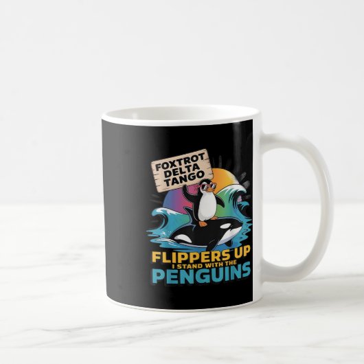 Foxtrots Delta Tangos Penguinが抗議 コーヒーマグカップ (右)