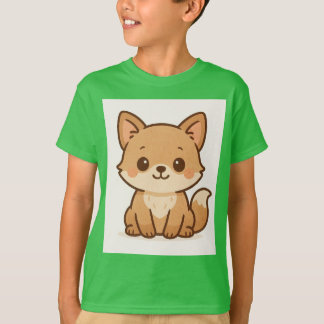 foxyおもしろい_かわいいキツネキッズティー tシャツ
