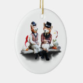 Foxyカップル(テキストの追加) セラミックオーナメント (右)