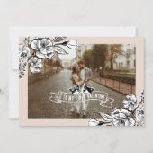 Foxyバレンタインキツネスケッチ花模様写真 シーズンカード (正面)