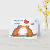 FOXY結婚妻へのハッピン記念日 カード (黄色い花)