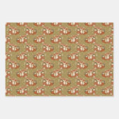 foxy花模様ギフトラップ ラッピングペーパーシート (正面)