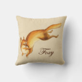 "Foxy" – キツネ日本ののヴィンテージスケッチ クッション (裏面)