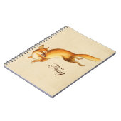 "Foxy" – キツネ日本ののヴィンテージスケッチ ノートブック (左側)