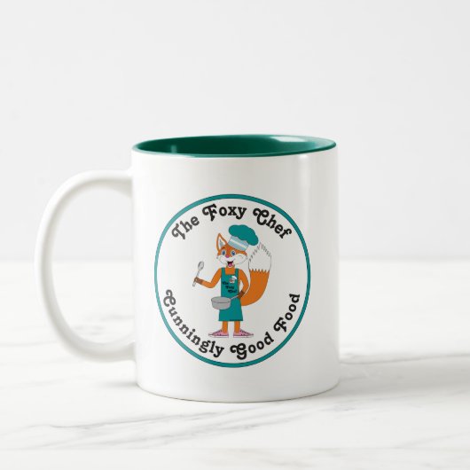 Foxy Chef - Cunningly Good Food logo mug ツートーンマグカップ (左)