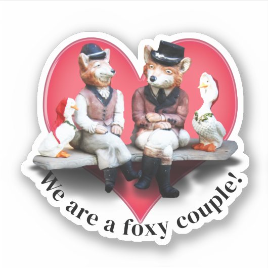 Foxy Couple Valentine's Day シール (正面)