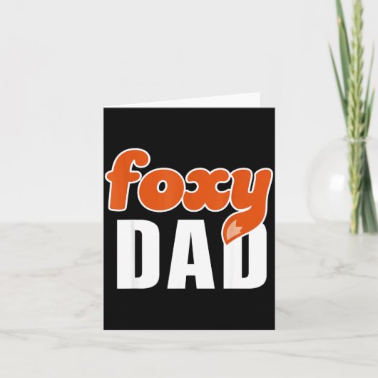Foxy Dad Shirt Funny Father Gift Cute Fox Cartoon  カード (正面)