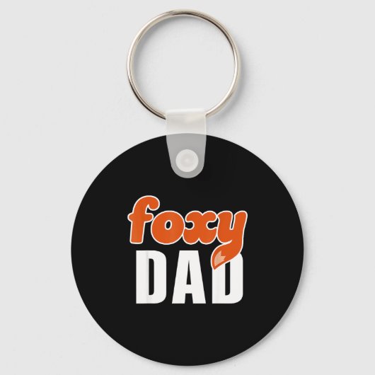 Foxy Dad Shirt Funny Father Gift Cute Fox Cartoon  キーホルダー (正面)