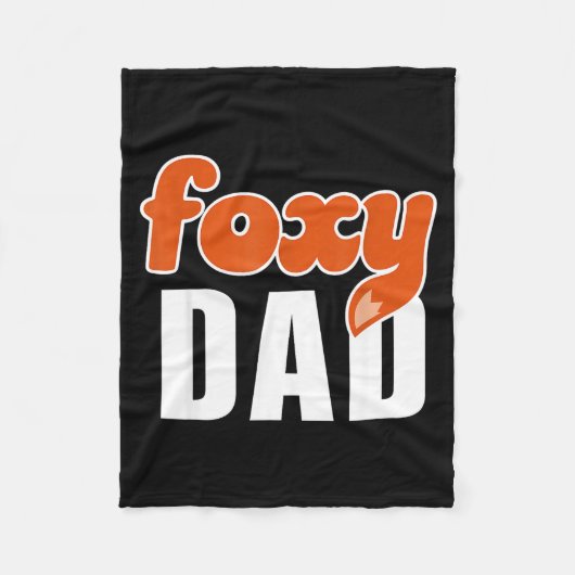 Foxy Dad Shirt Funny Father Gift Cute Fox Cartoon フリースブランケット (正面)