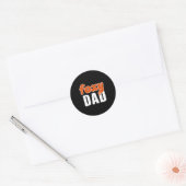 Foxy Dad Shirt Funny Father Gift Cute Fox Cartoon ラウンドシール (封筒)