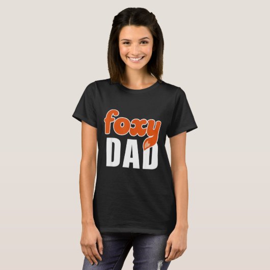 Foxy Dad Shirt Funny Father Gift Cute Fox Cartoon Tシャツ (正面フル)