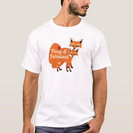 Foxy & Fabulous Cute Fox Quote T-Shirt Design Tシャツ