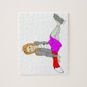 foxy girl button ジグソーパズル (縦)