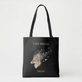 Foxy Writer Celestial Dream | 幻想的な狐と羽根ペン トートバッグ (正面)