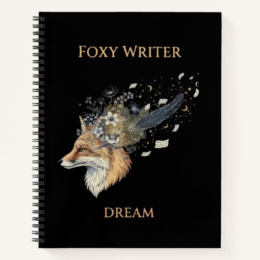 Foxy Writer Celestial Dream | 空想のキツネと羽根ペン ノートブック (正面)