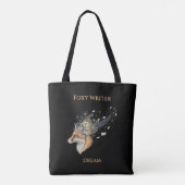 Foxy Writer Celestial Dream | Whimsical Fox & Quil トートバッグ (裏面)