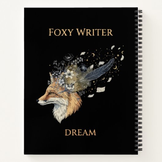 Foxy Writer Celestial Dream | Whimsical Fox & Quil ノートブック (裏面)