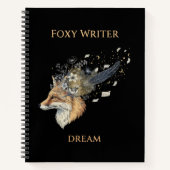 Foxy Writer Celestial Dream | Whimsical Fox & Quil ノートブック (正面)