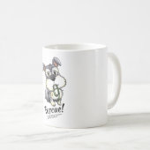 Foziのシュナウツァー-白いマグ コーヒーマグカップ (正面右)