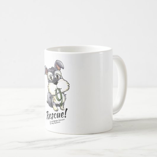 Foziのシュナウツァー-白いマグ コーヒーマグカップ (正面右)