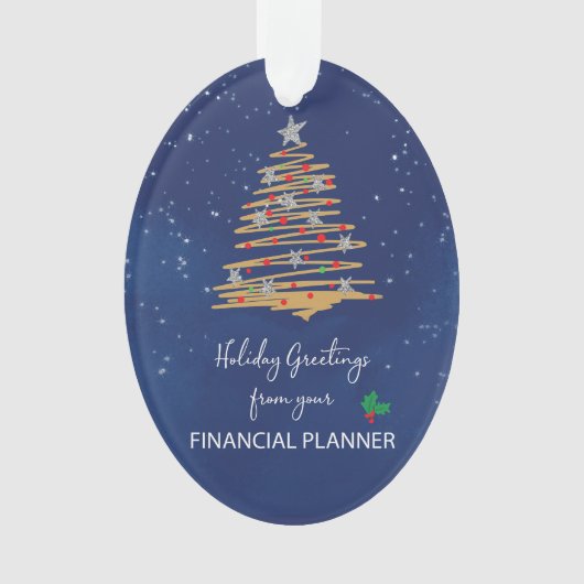 FP(ファイナンシャルプランナー)クリスマスツリー オーナメント 名前入り (正面)