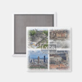 FR0122ヨーロッパ、フランス、リヨン、冷蔵庫 マグネット (正面/裏面)