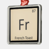 Fr – トーストフランスの化学周期表記号 メタルオーナメント (左)