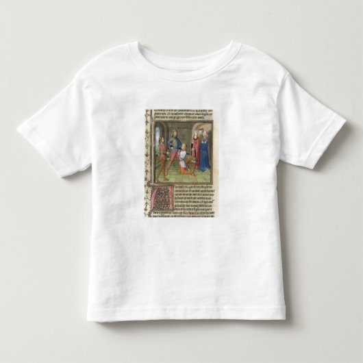 Fr.120 f.522v 「からのLancelotのナイト爵に叙すること トドラーTシャツ (正面)