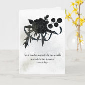 FR | Carte de condoléances élégante - Rose noire カード (黄色い花)