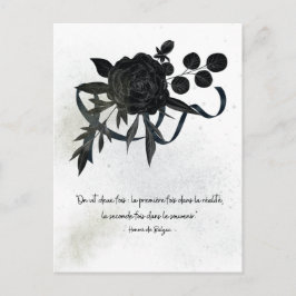 FR | Carte de condoléances – Rose noire ポストカード
