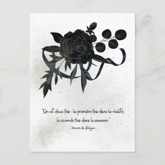 FR | Carte de condoléances – Rose noire ポストカード