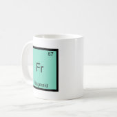 Fr - Fitzgeraldおもしろいな化学要素の記号のティー コーヒーマグカップ (正面左)