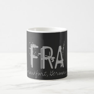 FRAフランクフォートドイツエアポートタイポグラフィ コーヒーマグカップ