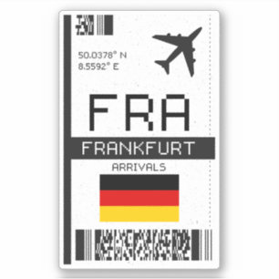 FRAフランクフルトボーディングパス – ドイツ旅行 シール